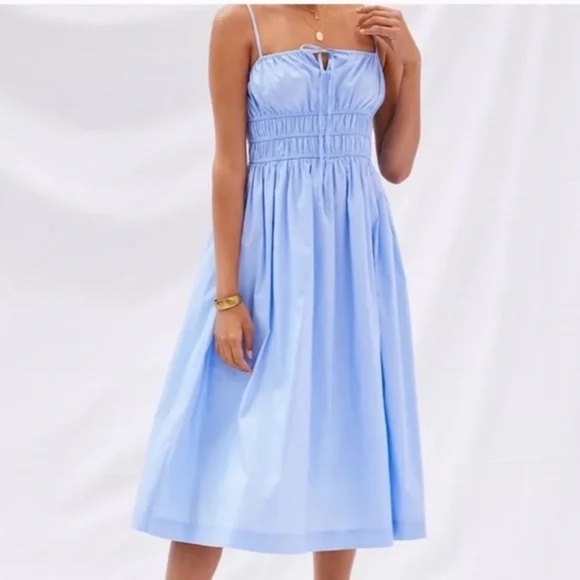 Anthropologie Dresses & Skirts - Anthropologie Midi Dress Sunday in Brooklyn Spaghetti Strap Light Blue Cotton